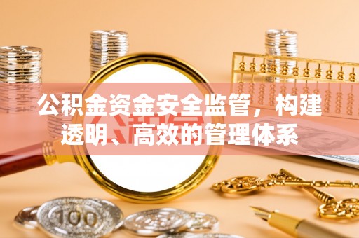 茄子河公积金资金安全监管，构建透明、高效的管理体系